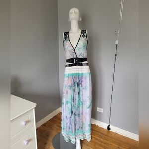 Class Roberto Cavalli Watercolor Silk Dress, VGUC, Size 8